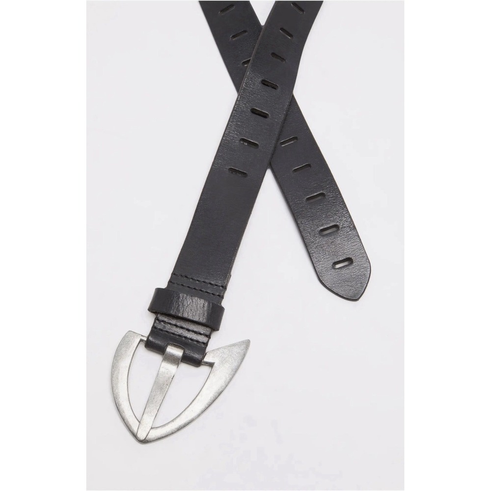 Free People We The Free Noa Leather Belt Black NWT M Boho Western Festival Y2K - Picture 3 of 4